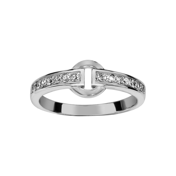 Bague Argent 925 Boucle de Ceinture avec Zirconium Sertis