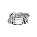 Bague Argent 925 Croisée Zirconium Blanc Sertis