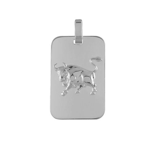 Pendentif Argent 925 Zodiaque Plaque GI Taureau