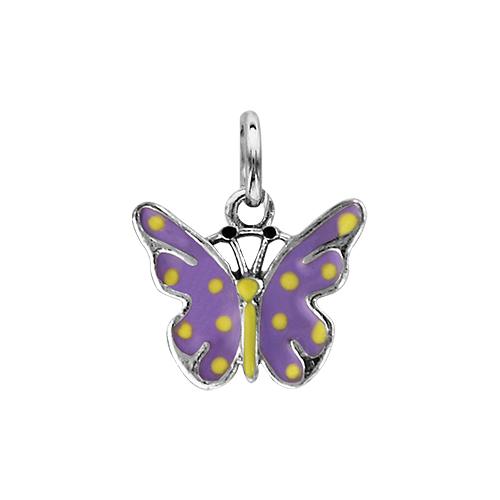 Pendentif Argent 925 Enfant Papillon Violet