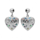 Boucles d'oreilles Acier 316 L Stella Mia Cœur Bleu avec Nacre