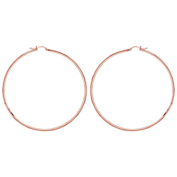 Créoles Acier 316L Rose Fil 2 mm Diam. 70 mm