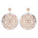 Boucles d'oreilles Acier 316 L Rond Ajouré Bicolore