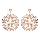 Boucles d'oreilles Acier 316 L Rond Ajouré Bicolore