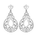 Boucles d'oreilles Acier 316 L Pendante Spirale Ajouré Partie Granité