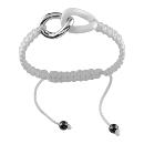 Bracelet Acier 316 L Corde Coulissante Blanche Maillon Acier + Céramique