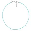 Cordon + Fermoir Acier 316 L 2 mm Bleu Ciel