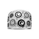 Bague Acier 316 L avec Nacre Motif Rond Résine Noire