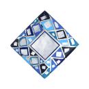 Pendentif Acier 316 L Carré Dégradé Bleu avec Nacre