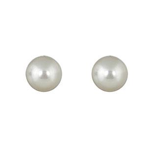 Boucles d'oreilles Plaqué Or Perles de Majorque Crème 8 mm