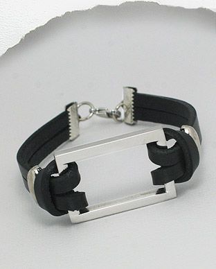 Bracelet Acier Inoxydable et Cuir Vachette
