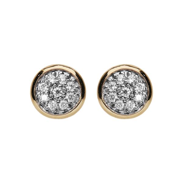Boucles d'oreilles Plaqué Or Pastille Zirconium Sertis 