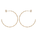 Boucles d'oreilles Plaqué Or Créoles Fil Diamanté 30 mm