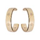 Boucles d'oreilles Plaqué Or Creoles Motif Etoiles Zirconium