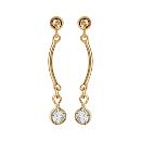 Boucles d'oreilles Plaqué Or Baguette avec Zirconium 