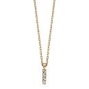 Collier Plaqué Or Pendentif Pierre Zirconium Lettre I