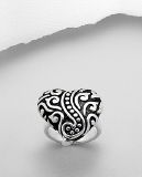 Bague Argent 925 Contemporaine Coeur