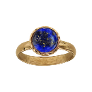  Bague Plaqué Or Pierre Lapis Lazuli Véritable