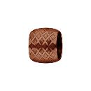 Charms Acier 316L Forme Tube Motif Quadrillage Marron