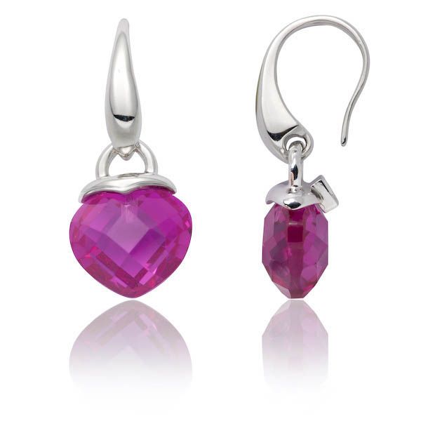 Boucles d'oreilles Argent 925 et Oxyde de Zirconium Rose