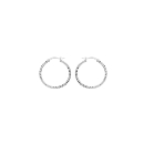 Boucles d'oreilles Argent 925 Créole Fil Diamanté 25mm