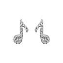 Boucles d'oreilles Argent 925 et Zirconium Note de Music Croche