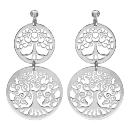 Boucles d'oreilles Argent 925 Double Arbre de Vie