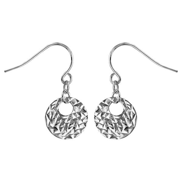 Boucles d'oreilles Argent 925 Rondelle Martelée