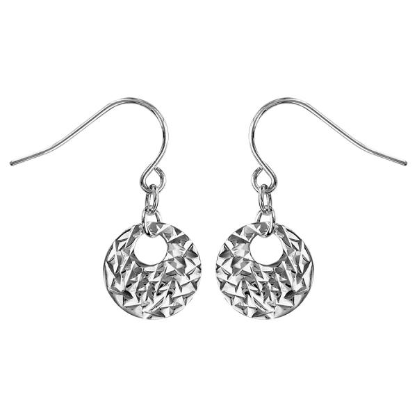 Boucles d'oreilles Argent 925 Rondelle Martelée