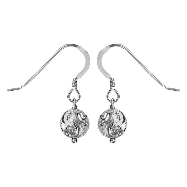 Boucles d'oreilles Argent 925 Petite Boule Guillochée