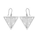 Boucles d'oreilles Argent 925 Crochet Triangle avec Chainettes