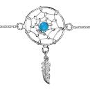 Bracelet Argent 925 Attrape Rêves avec Boule Turquoise