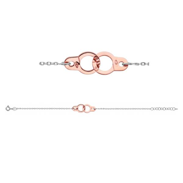 Bracelet Argent 925 et Dorure Rose Menottes