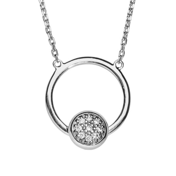 Collier Argent 925 Pastille Zirconium Sertis 