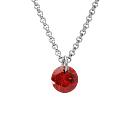 Collier Argent 925 Pierre Synthese Rouge