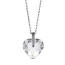 Collier + Pendentif Argent 925 Chaine Forcat Coeur en Cristal