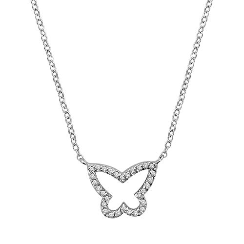 Collier Argent 925 et Zirconium Papillon