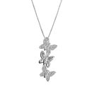 Collier Argent 925 Triple Papillons Zirconium Sertis