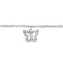 Chaîne de Cheville Argent 925 et Zirconium Sertis Papillon