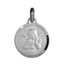 Pendentif Argent 925 Ange Médaille Ronde