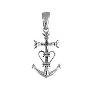 Pendentif Argent 925 Croix Camarguaise