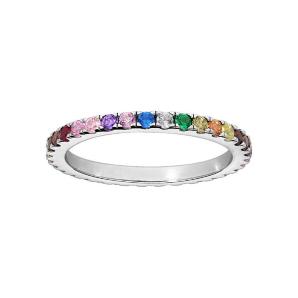 Bague Argent 925 Zirconium Multicolore 