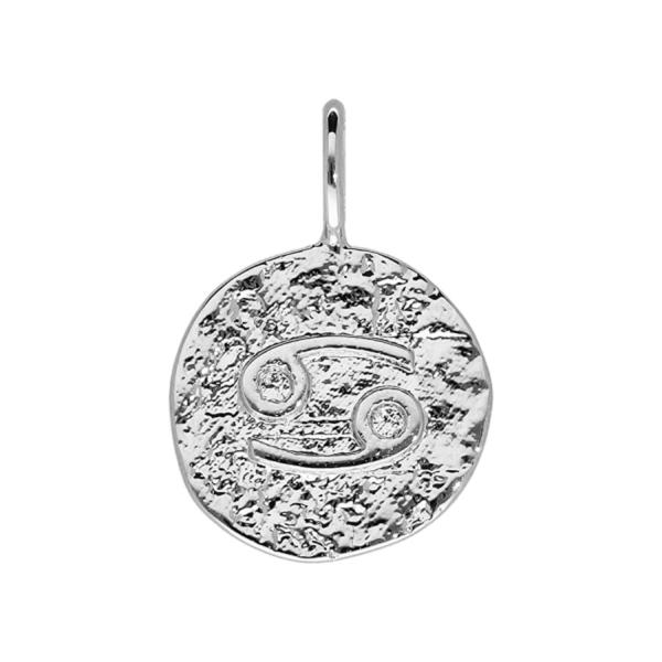 Pendentif Argent 925 Martelé Zodiaque Cancer