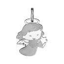 Pendentif Argent 925 Petite Fille avec Ailes d'Ange