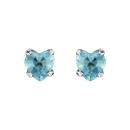 Boucles d'oreilles Acier 316 L Enfant Zirconium Bleu Ciel Petit Coeur