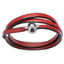 Bracelet Acier 316 L Boule Aimantée Cuir Rouge