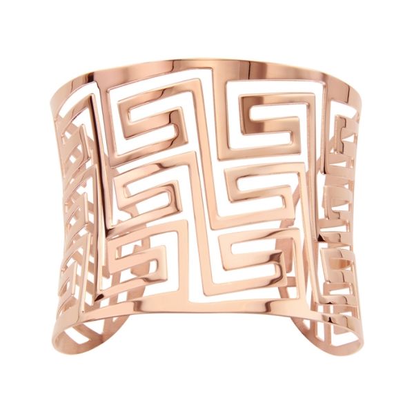 Bracelet Acier 316 L Rosé Manchette Motif Labyrinthe