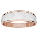 Bracelet Acier 316 L Rose Et Cuir Bovin Blanc Articulé