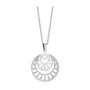 Collier Acier 316 L Pendentif Rond Ajouré Partie Granité