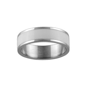 Bague Acier 316 L Rectangulaire Blanche